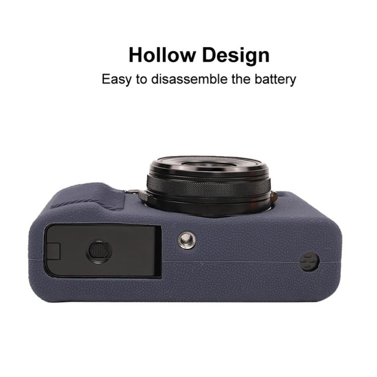 For FUJIFILM X100VI Litchi Texture Soft Silicone Protective Case(Dark Blue) - Protective Case by buy2fix | Online Shopping UK | buy2fix