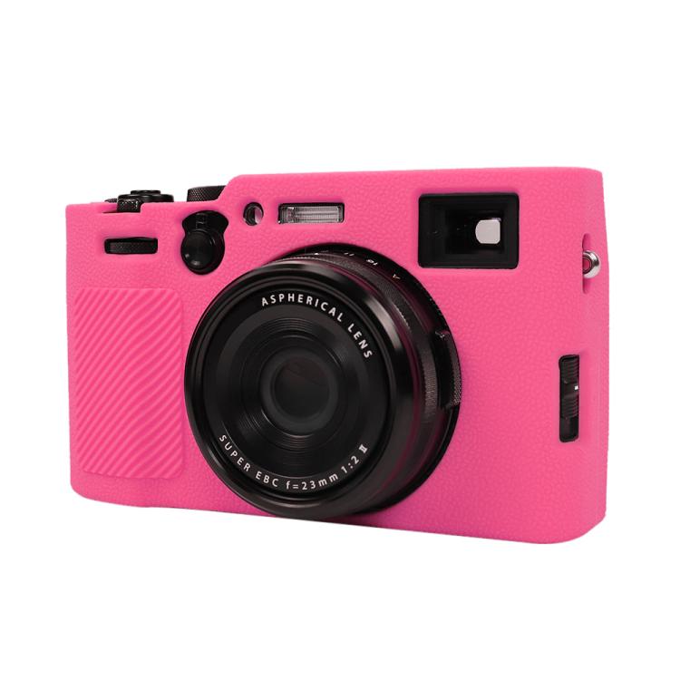 For FUJIFILM X100VI Litchi Texture Soft Silicone Protective Case(Rose Red) - Protective Case by buy2fix | Online Shopping UK | buy2fix
