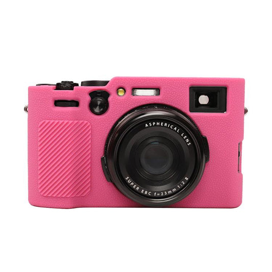 For FUJIFILM X100VI Litchi Texture Soft Silicone Protective Case(Rose Red) - Protective Case by buy2fix | Online Shopping UK | buy2fix
