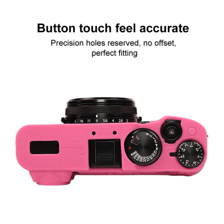 For FUJIFILM X100VI Litchi Texture Soft Silicone Protective Case(Rose Red) - Protective Case by buy2fix | Online Shopping UK | buy2fix