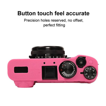 For FUJIFILM X100VI Litchi Texture Soft Silicone Protective Case(Rose Red) - Protective Case by buy2fix | Online Shopping UK | buy2fix