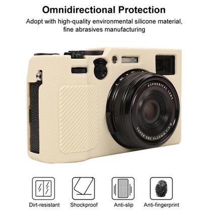 For FUJIFILM X100VI Litchi Texture Soft Silicone Protective Case(White) - Protective Case by buy2fix | Online Shopping UK | buy2fix