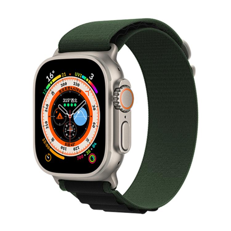For Apple Watch 46mm / 49mm / 45mm / 44mm Kalebol Aline Nylon Loop Watch Band(Green+Black) - Watch Bands by Kalebol | Online Shopping UK | buy2fix