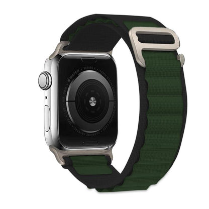 For Apple Watch 46mm / 49mm / 45mm / 44mm Kalebol Aline Nylon Loop Watch Band(Green+Black) - Watch Bands by Kalebol | Online Shopping UK | buy2fix