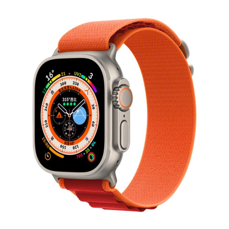 For Apple Watch 46mm / 49mm / 45mm / 44mm Kalebol Aline Nylon Loop Watch Band(Orange+Red) - Watch Bands by Kalebol | Online Shopping UK | buy2fix