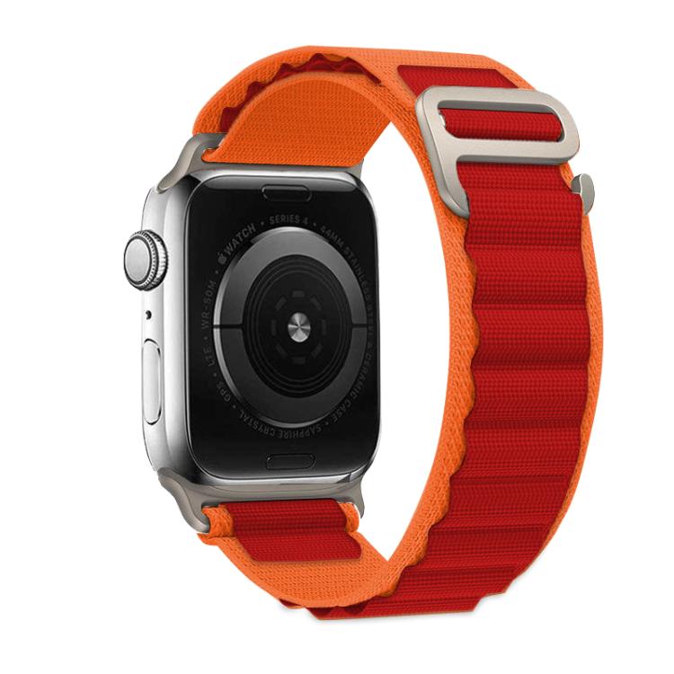 For Apple Watch 46mm / 49mm / 45mm / 44mm Kalebol Aline Nylon Loop Watch Band(Orange+Red) - Watch Bands by Kalebol | Online Shopping UK | buy2fix