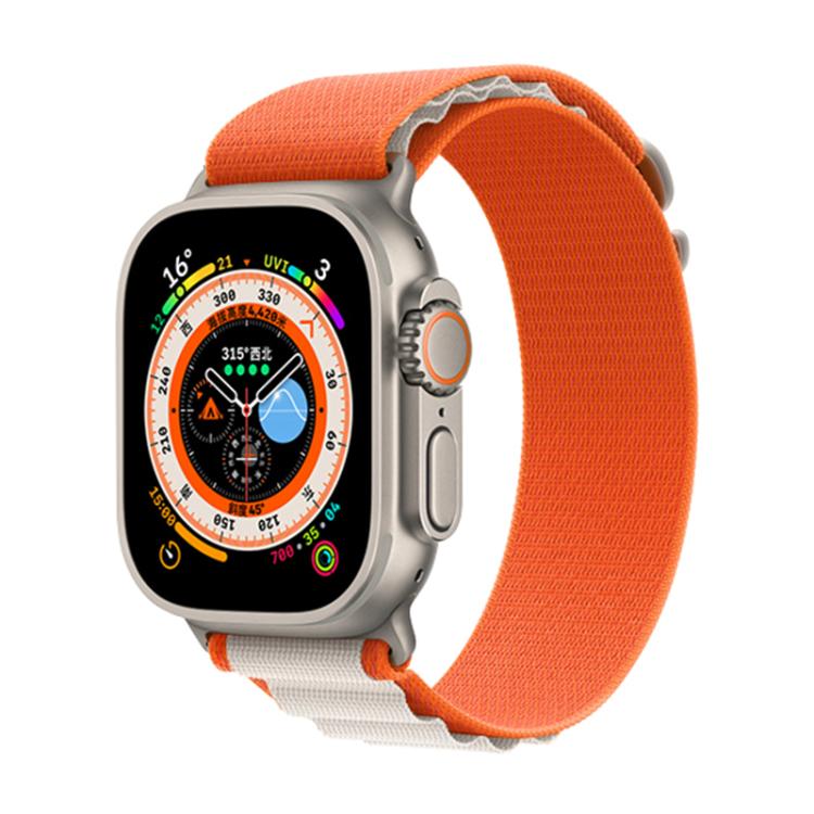For Apple Watch 46mm / 49mm / 45mm / 44mm Kalebol Aline Nylon Loop Watch Band(Orange+White) - Watch Bands by Kalebol | Online Shopping UK | buy2fix