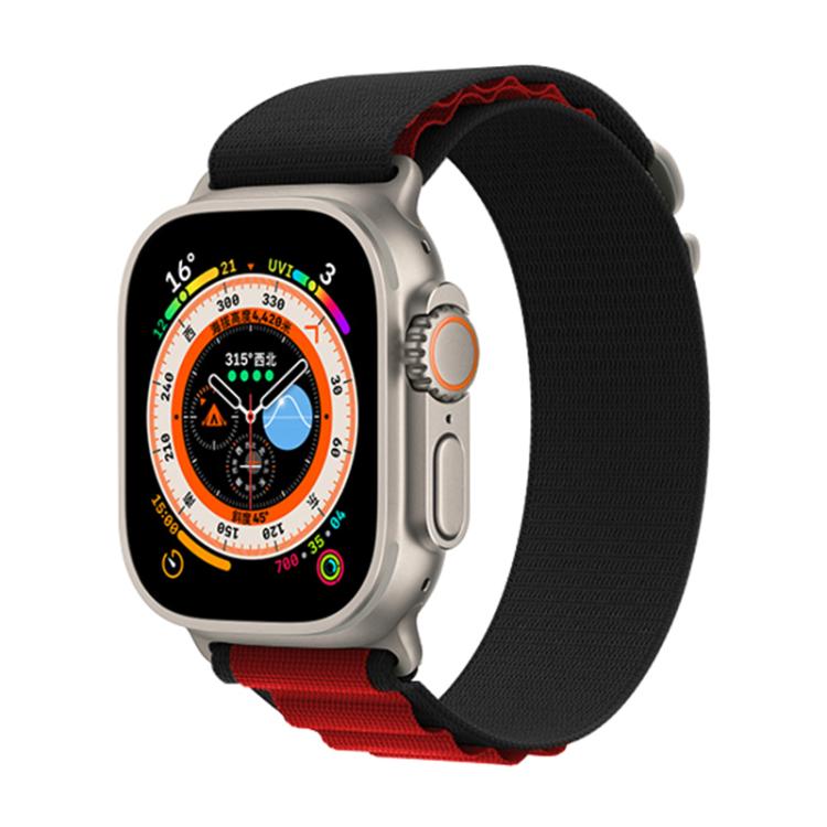 For Apple Watch 46mm / 49mm / 45mm / 44mm Kalebol Aline Nylon Loop Watch Band(Black+Red) - Watch Bands by Kalebol | Online Shopping UK | buy2fix