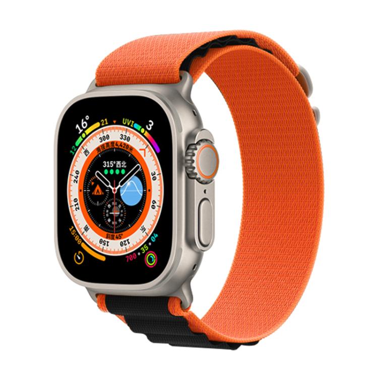 For Apple Watch 42mm / 41mm / 40mm / 38mm Kalebol Aline Nylon Loop Watch Band(Orange+Black) - Watch Bands by Kalebol | Online Shopping UK | buy2fix