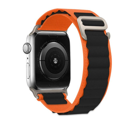 For Apple Watch 42mm / 41mm / 40mm / 38mm Kalebol Aline Nylon Loop Watch Band(Orange+Black) - Watch Bands by Kalebol | Online Shopping UK | buy2fix