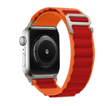 For Apple Watch 42mm / 41mm / 40mm / 38mm Kalebol Aline Nylon Loop Watch Band(Orange+Red) - Watch Bands by Kalebol | Online Shopping UK | buy2fix