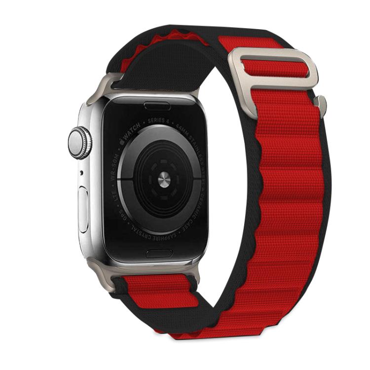 For Apple Watch 42mm / 41mm / 40mm / 38mm Kalebol Aline Nylon Loop Watch Band(Black+Red) - Watch Bands by Kalebol | Online Shopping UK | buy2fix