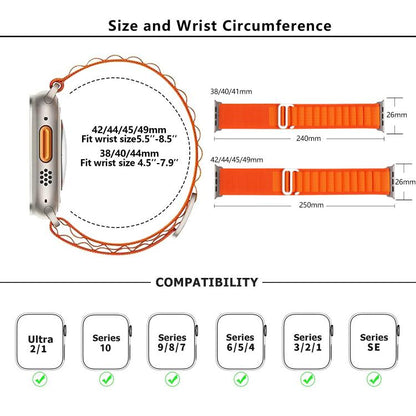 For Apple Watch 42mm / 41mm / 40mm / 38mm Kalebol Aline Nylon Loop Watch Band(Orange+Black) - Watch Bands by Kalebol | Online Shopping UK | buy2fix