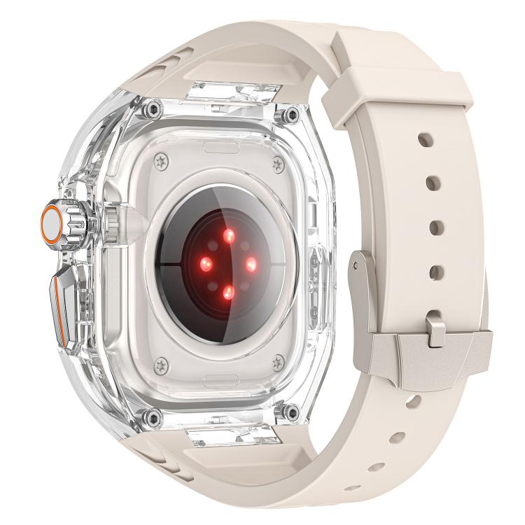 For Apple Watch Ultra 2 / 1 49mm Kalebol Glacier Integrated Transparent Silicone Strap(Starlight Transparent) - Watch Bands by Kalebol | Online Shopping UK | buy2fix