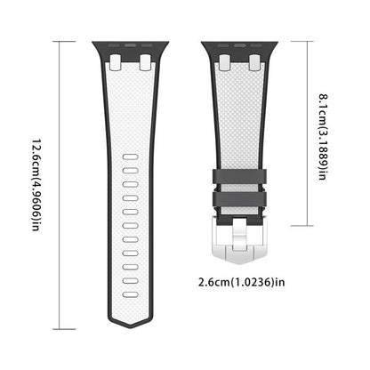 For Apple Watch 42mm / 41mm / 40mm / 38mm Kalebol Farmhouse Oak Silicone Strap(Black + White) - Watch Bands by Kalebol | Online Shopping UK | buy2fix