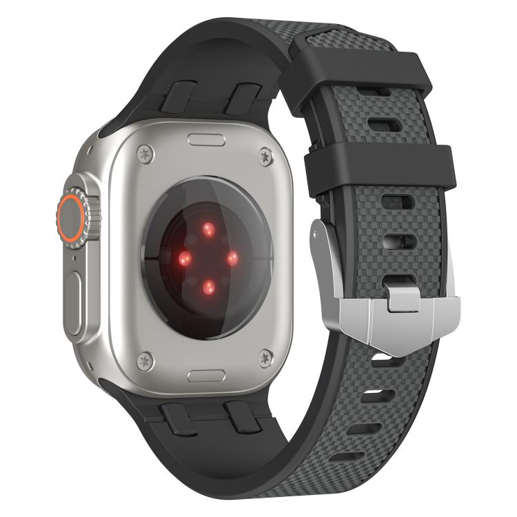 For Apple Watch 42mm / 41mm / 40mm / 38mm Kalebol Farmhouse Oak Silicone Strap(Black + Coal Grey) - Watch Bands by Kalebol | Online Shopping UK | buy2fix