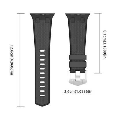 For Apple Watch 42mm / 41mm / 40mm / 38mm Kalebol Farmhouse Oak Silicone Strap(Black + Coal Grey) - Watch Bands by Kalebol | Online Shopping UK | buy2fix