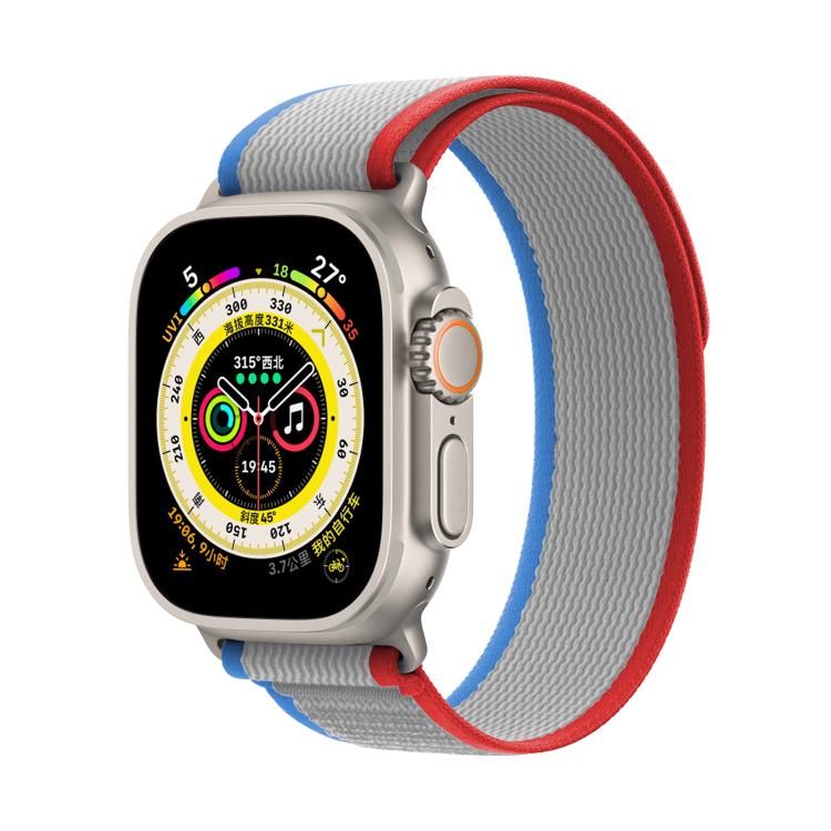 For Apple Watch 46mm / 49mm / 45mm / 44mm Kalebol Wild Track Loop Nylon Watch Band(Red+Grey) - Watch Bands by Kalebol | Online Shopping UK | buy2fix
