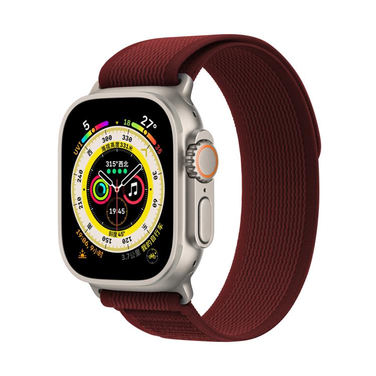 For Apple Watch 46mm / 49mm / 45mm / 44mm Kalebol Wild Track Loop Nylon Watch Band(Wine Red) - Watch Bands by Kalebol | Online Shopping UK | buy2fix