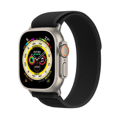 For Apple Watch 46mm / 49mm / 45mm / 44mm Kalebol Wild Track Loop Nylon Watch Band(Dark Black) - Watch Bands by Kalebol | Online Shopping UK | buy2fix