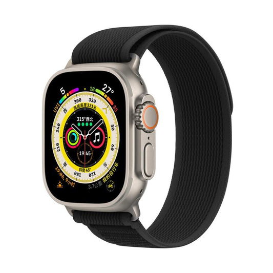 For Apple Watch 46mm / 49mm / 45mm / 44mm Kalebol Wild Track Loop Nylon Watch Band(Dark Black) - Watch Bands by Kalebol | Online Shopping UK | buy2fix