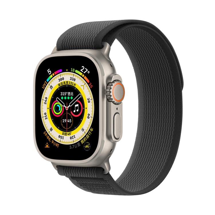 For Apple Watch 42mm / 41mm / 40mm / 38mm Kalebol Wild Track Loop Nylon Watch Band(Black+Grey) - Watch Bands by Kalebol | Online Shopping UK | buy2fix