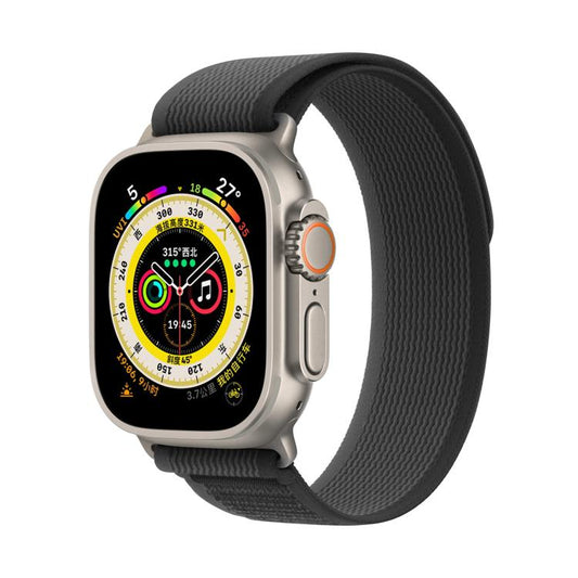For Apple Watch 42mm / 41mm / 40mm / 38mm Kalebol Wild Track Loop Nylon Watch Band(Black+Grey) - Watch Bands by Kalebol | Online Shopping UK | buy2fix