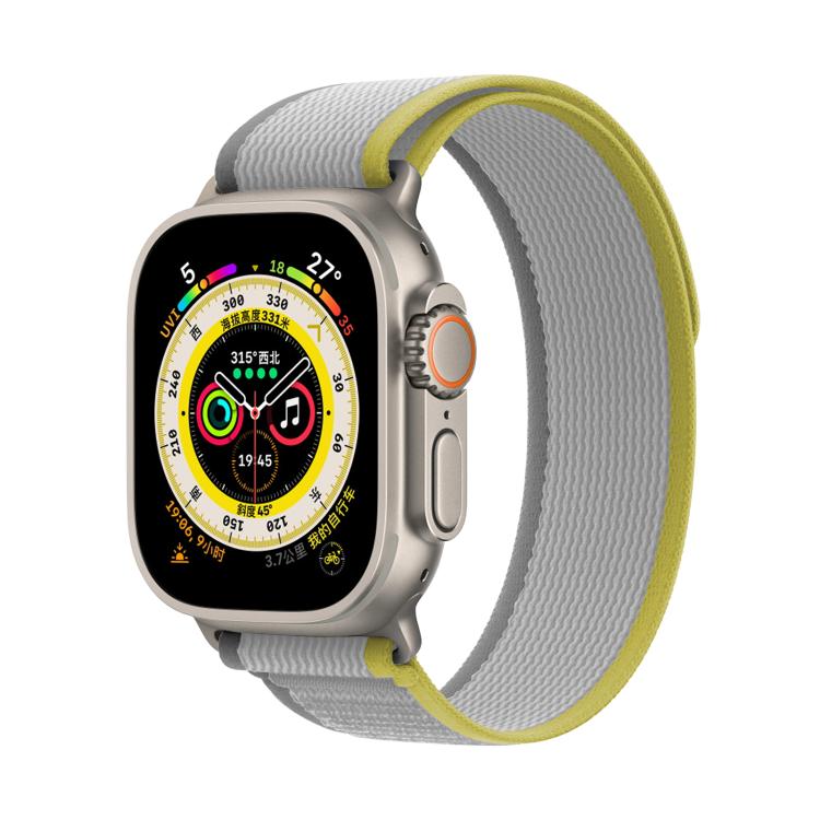 For Apple Watch 42mm / 41mm / 40mm / 38mm Kalebol Wild Track Loop Nylon Watch Band(Yellow+Grey) - Watch Bands by Kalebol | Online Shopping UK | buy2fix