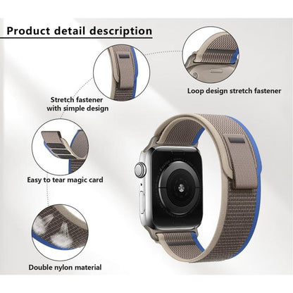 For Apple Watch 42mm / 41mm / 40mm / 38mm Kalebol Wild Track Loop Nylon Watch Band(Red+Grey) - Watch Bands by Kalebol | Online Shopping UK | buy2fix