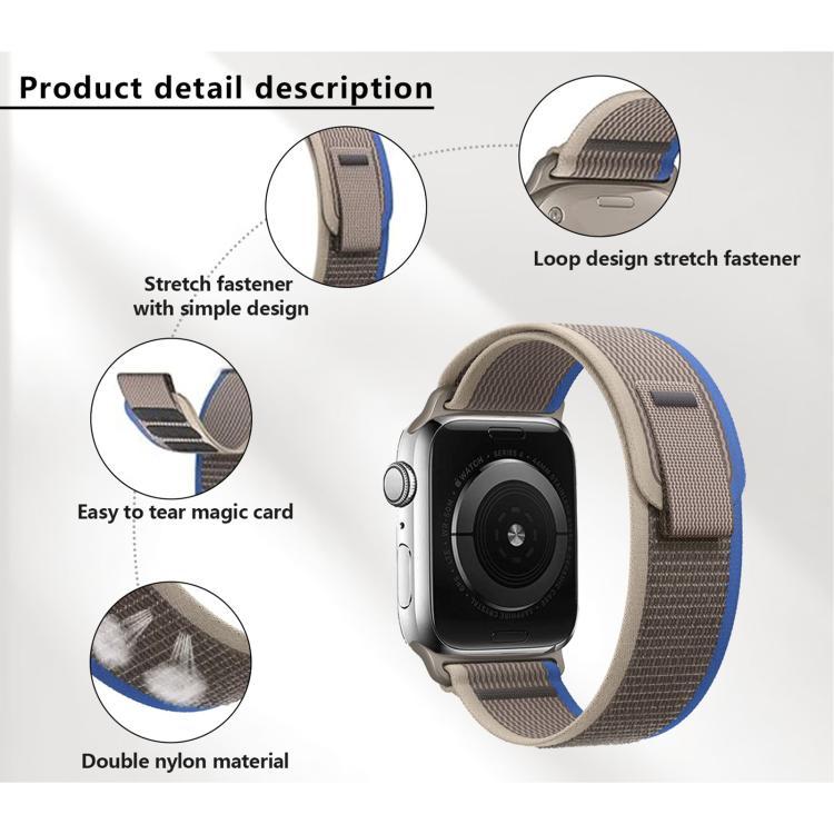 For Apple Watch 42mm / 41mm / 40mm / 38mm Kalebol Wild Track Loop Nylon Watch Band(Yellow+Grey) - Watch Bands by Kalebol | Online Shopping UK | buy2fix