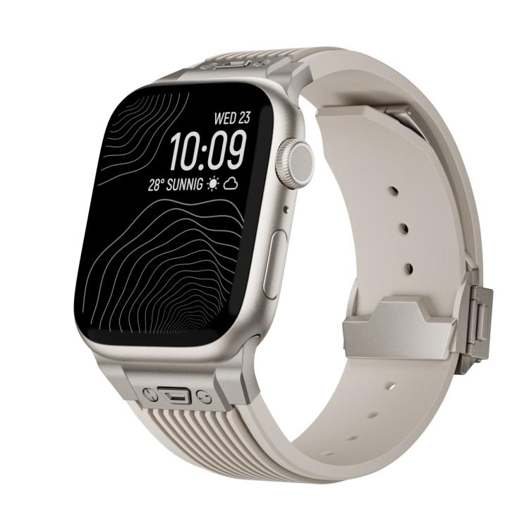 For Apple Watch 42mm / 41mm / 40mm / 38mm Kalebol High Elasticity L-shaped Nail Silicone Strap(Starlight) - Watch Bands by Kalebol | Online Shopping UK | buy2fix