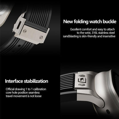 For Apple Watch 42mm / 41mm / 40mm / 38mm Kalebol High Elasticity L-shaped Nail Silicone Strap(Space Grey) - Watch Bands by Kalebol | Online Shopping UK | buy2fix