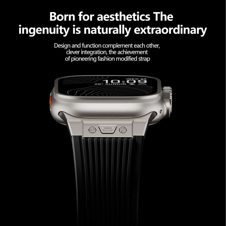 For Apple Watch 46mm / 49mm / 45mm / 44mm Kalebol High Elasticity L-shaped Nail Silicone Strap(Starlight) - Watch Bands by Kalebol | Online Shopping UK | buy2fix