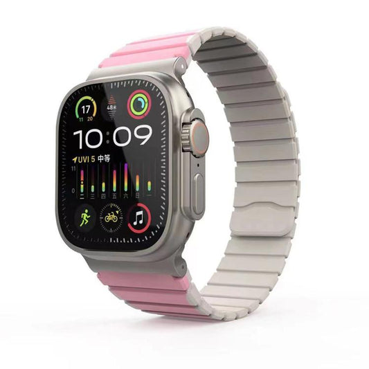 For Apple Watch 42mm / 41mm / 40mm / 38mm Kalebol Magnetic Silicone Strap(Pink) - Watch Bands by Kalebol | Online Shopping UK | buy2fix