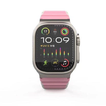 For Apple Watch 42mm / 41mm / 40mm / 38mm Kalebol Magnetic Silicone Strap(Pink) - Watch Bands by Kalebol | Online Shopping UK | buy2fix