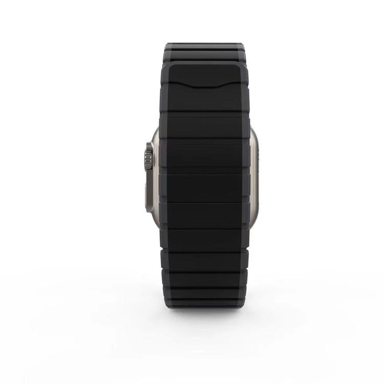 For Apple Watch 42mm / 41mm / 40mm / 38mm Kalebol Magnetic Silicone Strap(Black Grey) - Watch Bands by Kalebol | Online Shopping UK | buy2fix