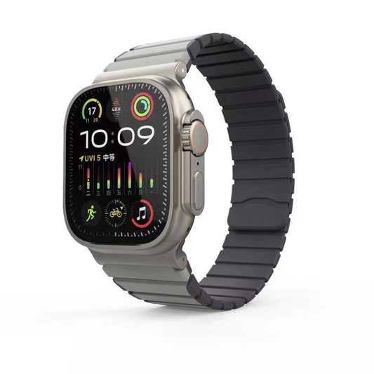 For Apple Watch 42mm / 41mm / 40mm / 38mm Kalebol Magnetic Silicone Strap(Grey) - Watch Bands by Kalebol | Online Shopping UK | buy2fix