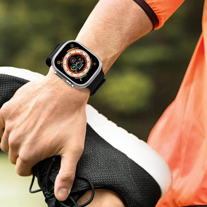 For Apple Watch 42mm / 41mm / 40mm / 38mm Kalebol Magnetic Silicone Strap(Black Grey) - Watch Bands by Kalebol | Online Shopping UK | buy2fix