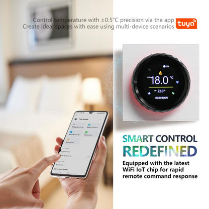 BHT-2007-P16-GALW Water Heating  1.6 inch TFT Color Screen WiFi Smart hreaded Knob Thermostat(White Black) - Thermostat & Thermometer by buy2fix | Online Shopping UK | buy2fix