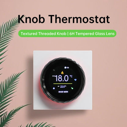 BHT-2007-P16-GCLW Boiler Heating 1.6 inch TFT Color Screen WiFi Smart hreaded Knob Thermostat(White Black) - Thermostat & Thermometer by buy2fix | Online Shopping UK | buy2fix