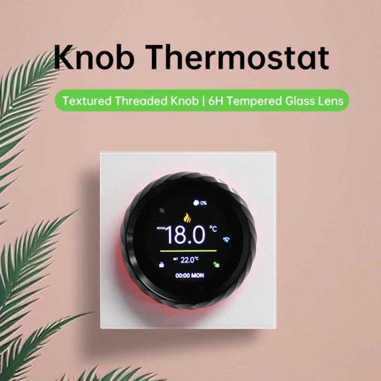 BHT-2007-P16-GALW Water Heating  1.6 inch TFT Color Screen WiFi Smart hreaded Knob Thermostat(White Black) - Thermostat & Thermometer by buy2fix | Online Shopping UK | buy2fix