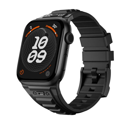 For Apple Watch 46mm / 49mm / 45mm / 44mm Kalebol High Stretch Silicone Armor Watch Band(Black) - Watch Bands by Kalebol | Online Shopping UK | buy2fix