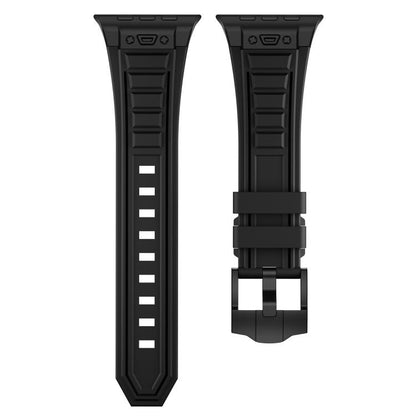 For Apple Watch 46mm / 49mm / 45mm / 44mm Kalebol High Stretch Silicone Armor Watch Band(Black) - Watch Bands by Kalebol | Online Shopping UK | buy2fix