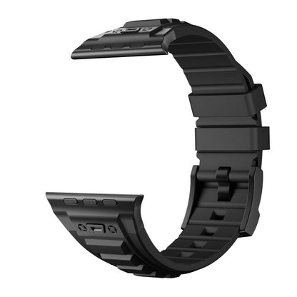 For Apple Watch 46mm / 49mm / 45mm / 44mm Kalebol High Stretch Silicone Armor Watch Band(Black) - Watch Bands by Kalebol | Online Shopping UK | buy2fix