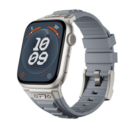 For Apple Watch 46mm / 49mm / 45mm / 44mm Kalebol High Stretch Silicone Armor Watch Band(Titanium Grey) - Watch Bands by Kalebol | Online Shopping UK | buy2fix