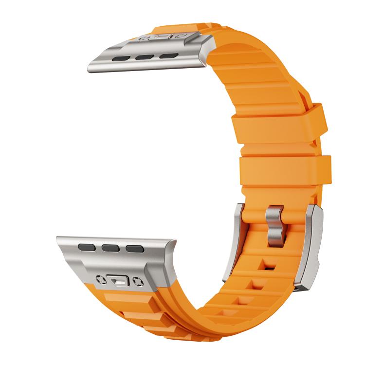 For Apple Watch 46mm / 49mm / 45mm / 44mm Kalebol High Stretch Silicone Armor Watch Band(Titanium Orange) - Watch Bands by Kalebol | Online Shopping UK | buy2fix