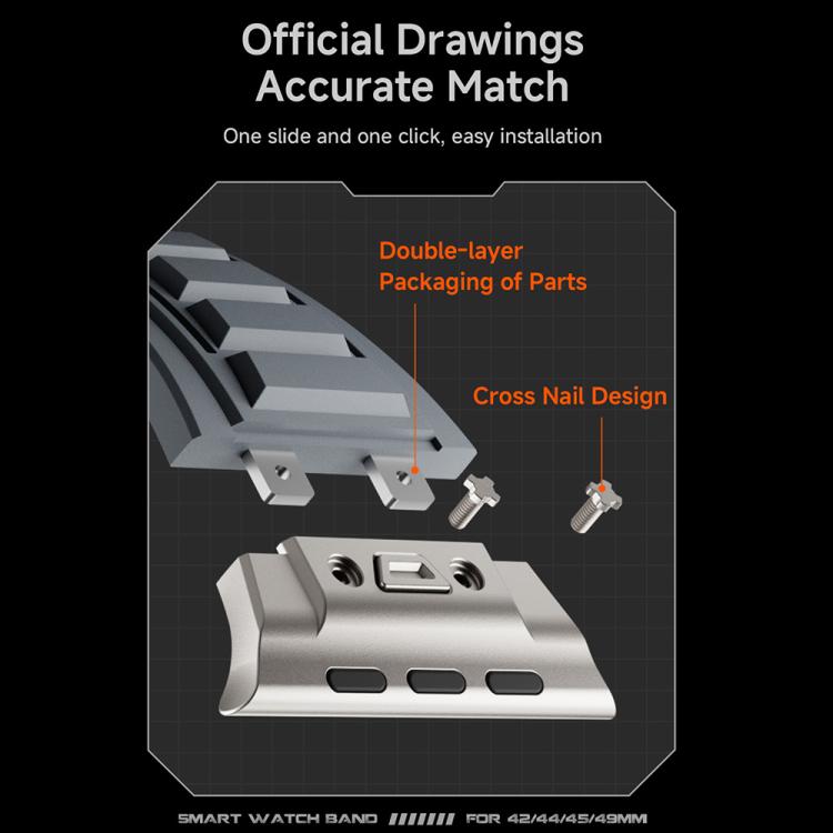 For Apple Watch 46mm / 49mm / 45mm / 44mm Kalebol High Stretch Silicone Armor Watch Band(Titanium Orange) - Watch Bands by Kalebol | Online Shopping UK | buy2fix