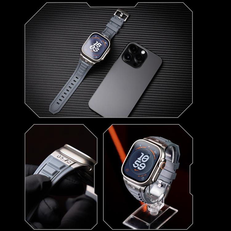 For Apple Watch 46mm / 49mm / 45mm / 44mm Kalebol High Stretch Silicone Armor Watch Band(Black) - Watch Bands by Kalebol | Online Shopping UK | buy2fix