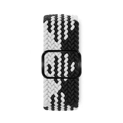 For Apple Watch 46mm / 49mm / 45mm / 44mm Kalebol Eight Buckle Nylon Braided Watch Band(Black White) - Watch Bands by Kalebol | Online Shopping UK | buy2fix