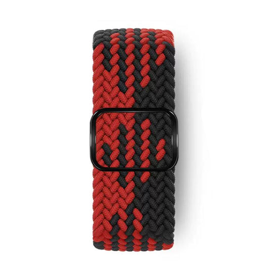 For Apple Watch 46mm / 49mm / 45mm / 44mm Kalebol Eight Buckle Nylon Braided Watch Band(Black Red) - Watch Bands by Kalebol | Online Shopping UK | buy2fix